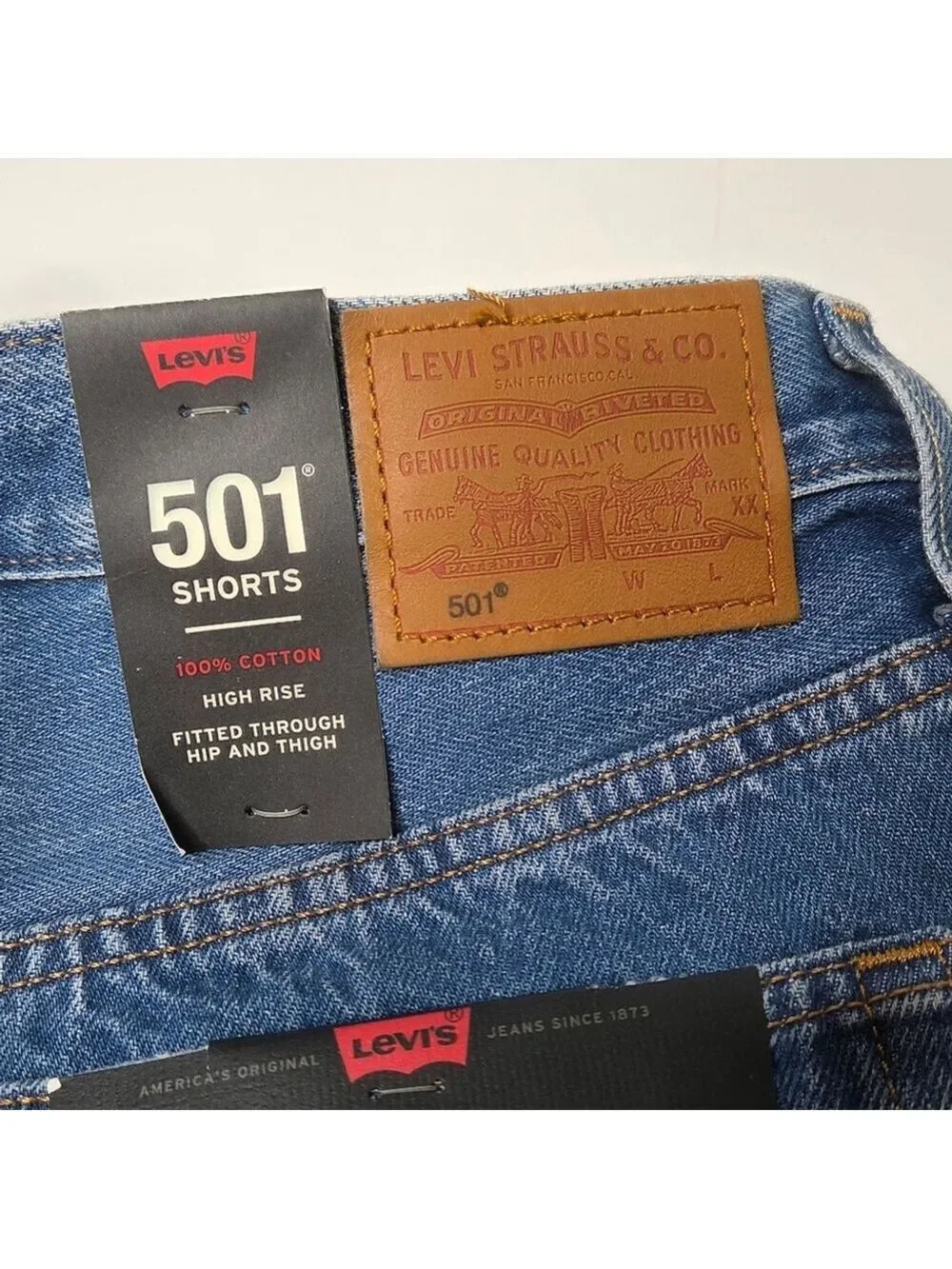 Levi's 501 Original Style Premium Denim High Rise Shorts Cut Off Women's Size 31 - Picture 13 of 16